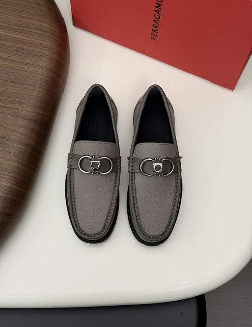 Ferragamo Driving Loafers With Slip-On Design And Box