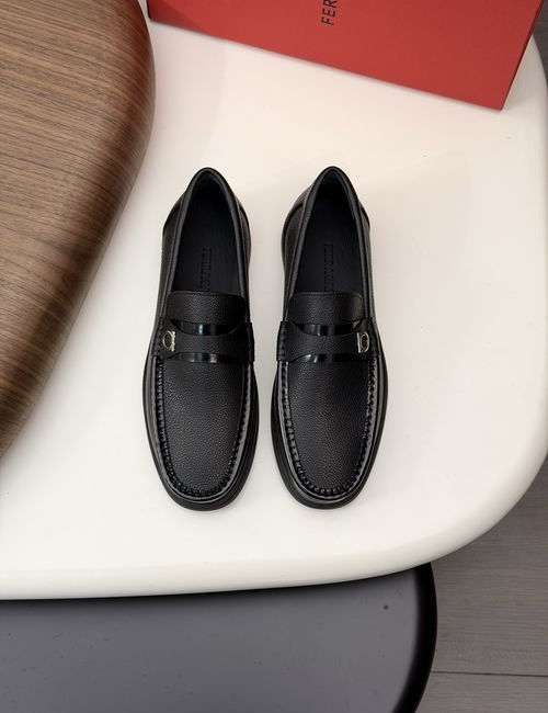Ferragamo Driving Loafers With Slip-On Design And Box