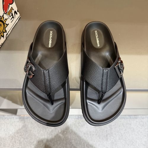 Dolce & Gabbana DG Leather Sandals With DG Buckle