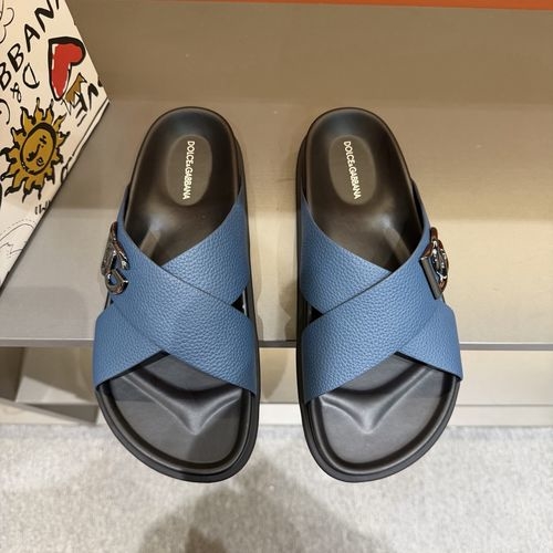 Dolce & Gabbana DG Leather Sandals With DG Buckle