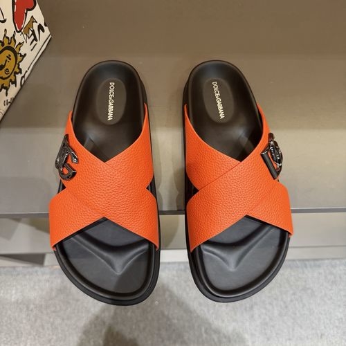 Dolce & Gabbana DG Leather Sandals With DG Buckle