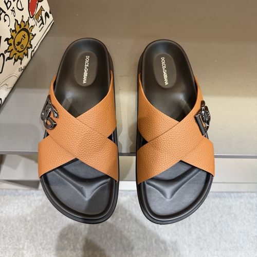 Dolce & Gabbana DG Leather Sandals With DG Buckle