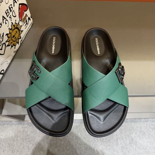 Dolce & Gabbana DG Leather Sandals With DG Buckle