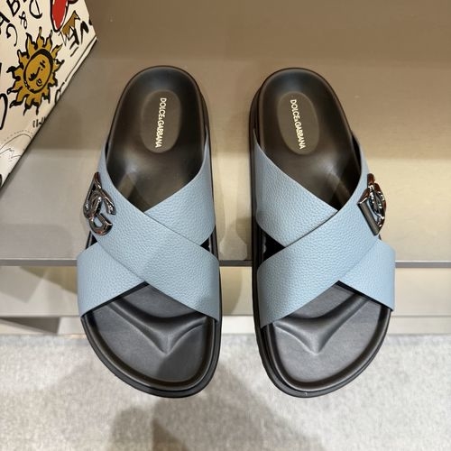 Dolce & Gabbana DG Leather Sandals With DG Buckle