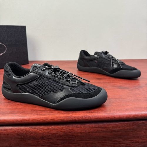 Prada Speedrock Leather Mesh Sneakers