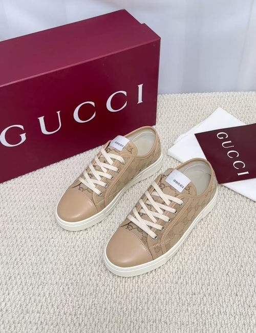 Gucci GG Pattern Leather Casual Shoes