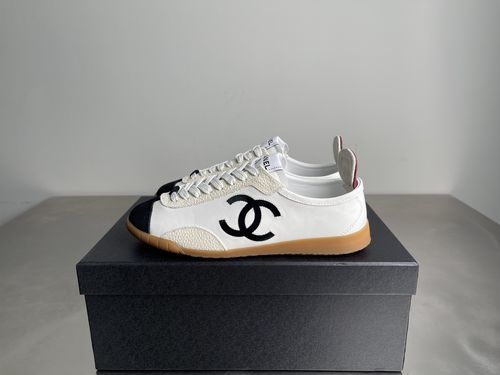 Chanel Calfskin Suede Lace-up Low-top Casual Shoes