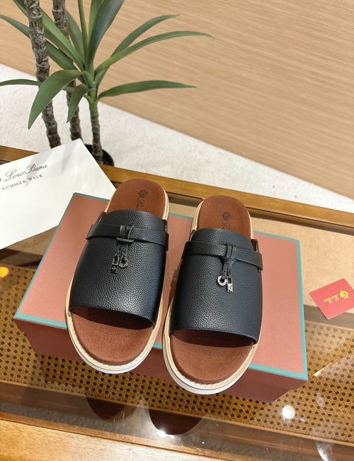 Loro Piana LP Summer Walk Crisscross Mules Leather Shoes