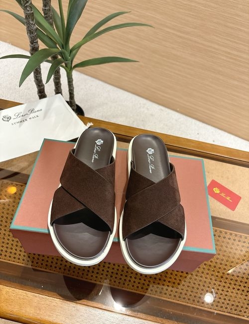Loro Piana LP Summer Walk Crisscross Mules Leather Shoes