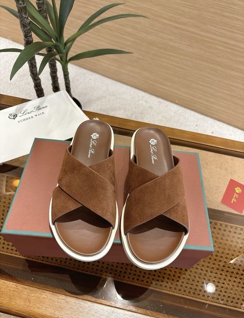 Loro Piana LP Summer Walk Crisscross Mules Leather Shoes