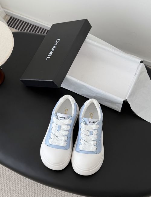 Chanel Color Block Leather Sneakers