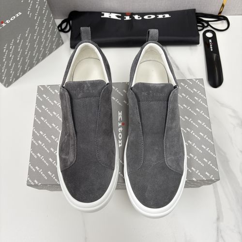 Kiton Premium Colorblock Leather Casual Shoes