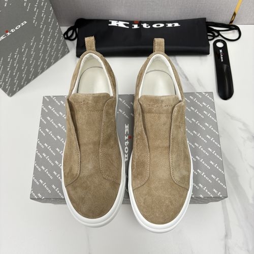 Kiton Premium Colorblock Leather Casual Shoes