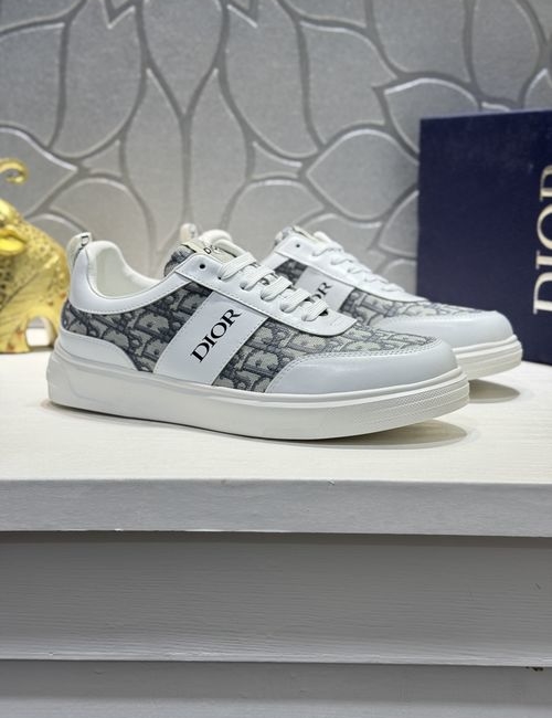 Christian Dior CD B02 Mid-Top Leather Canvas Casual Shoes