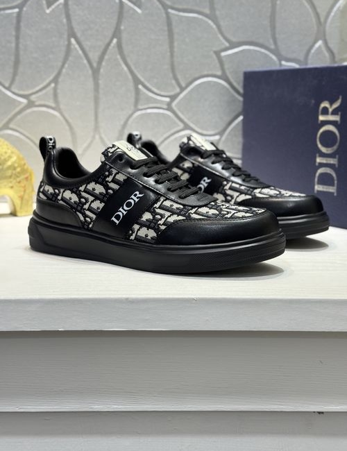 Christian Dior CD B02 Mid-Top Leather Canvas Casual Shoes