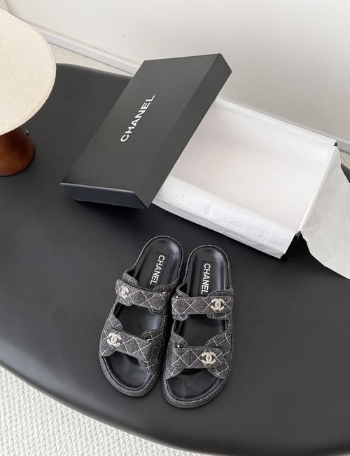 Chanel Velcro Sandals With Sheepskin Lining