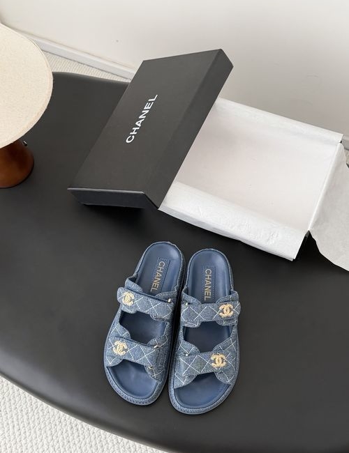 Chanel Velcro Sandals With Sheepskin Lining