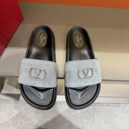 Valentino Metal Logo Flat Sandals