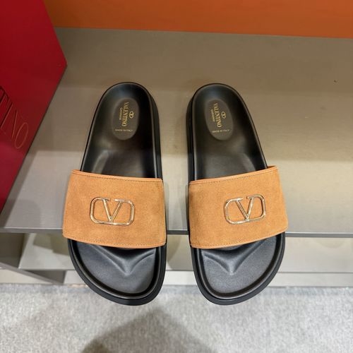Valentino Metal Logo Flat Sandals