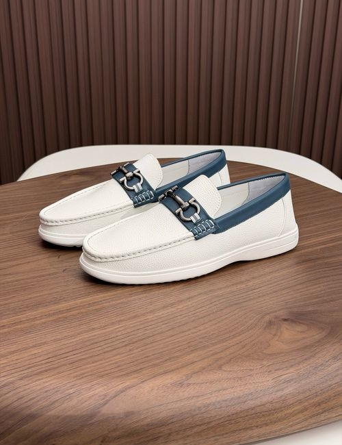 Ferragamo Driving Loafers With Slip-On Design And Box