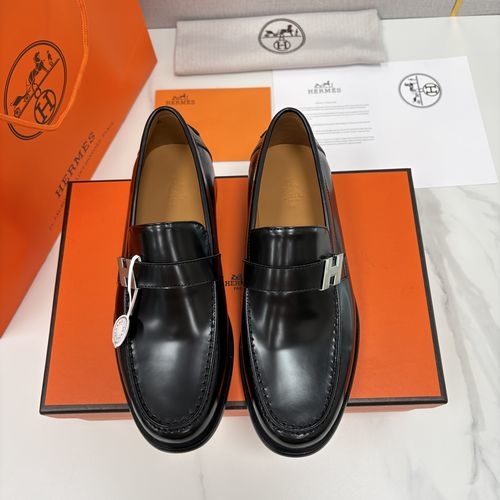Hermes Milton Leather Loafers Premium Leather Shoes