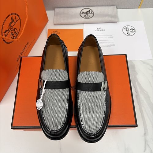 Hermes Milton Leather Loafers Premium Leather Shoes