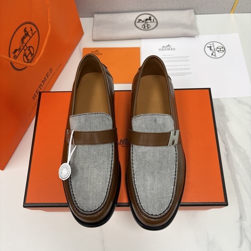 Hermes Milton Leather Loafers Premium Leather Shoes