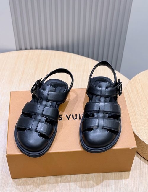 Louis Vuitton LV Leather Sandals, Soft Upper, Lightweight Outsole