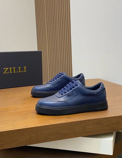 Zilli Stitched Leather Casual Sneakers