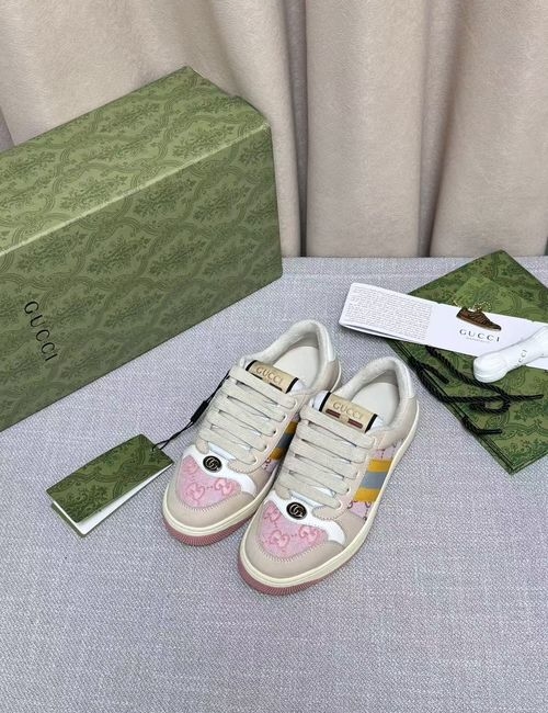 Gucci Vintage GG Pattern Distressed Shoes
