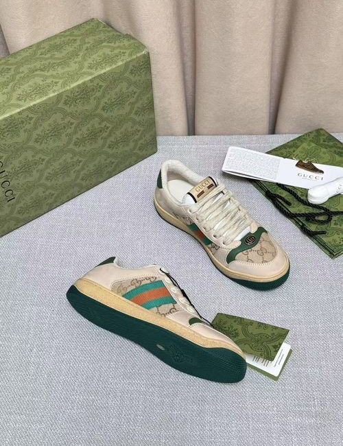 Gucci Vintage GG Pattern Distressed Shoes