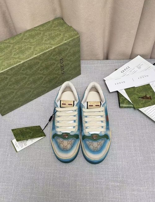 Gucci Vintage GG Pattern Distressed Shoes