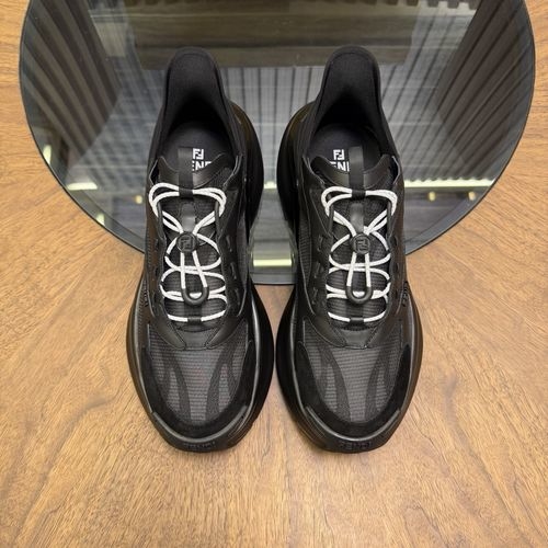 Fendi F-Light Series Leather Mesh Sneakers