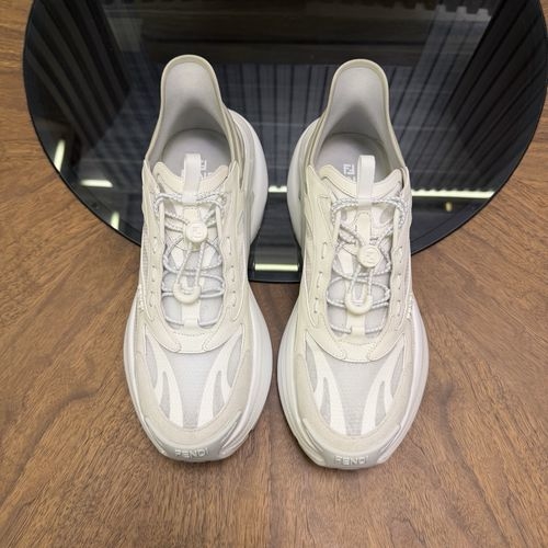 Fendi F-Light Series Leather Mesh Sneakers