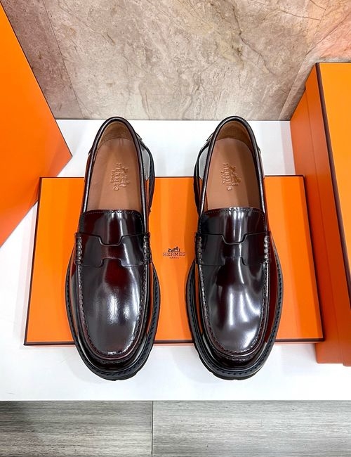 Hermes Cowhide Casual Leather Shoes
