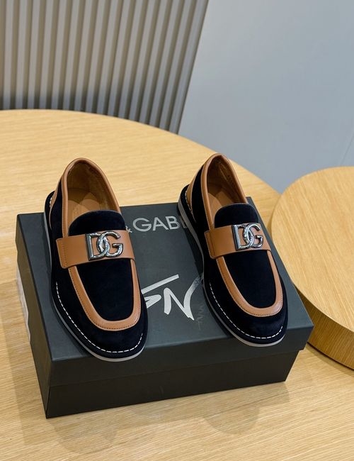 Dolce & Gabbana DG New Florio Suede Moccasins DG Logo