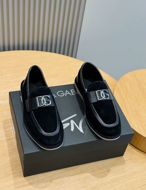 Dolce & Gabbana DG New Florio Suede Moccasins DG Logo