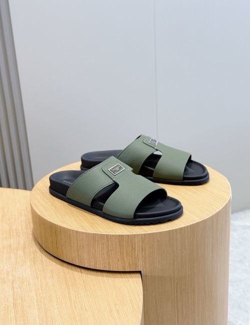 Dolce & Gabbana DG Calfskin Logo Slippers