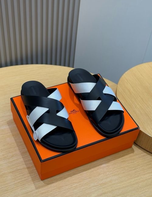 Hermes H Buckle Cowhide Leather Sole Slides