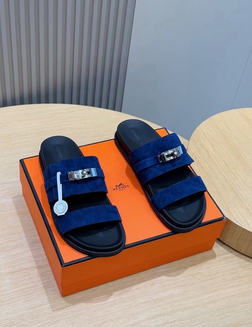 Hermes H Buckle Cowhide Leather Sole Slides