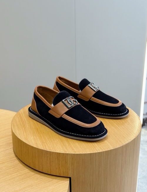 Dolce & Gabbana DG New Florio Suede Moccasins DG Logo