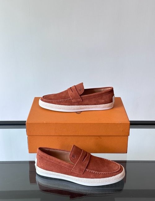 Tods Elegant Loafers With Logo Decoration And Sewing Details