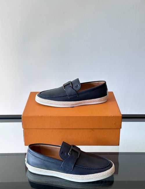 Tods Elegant Loafers With Logo Decoration And Sewing Details