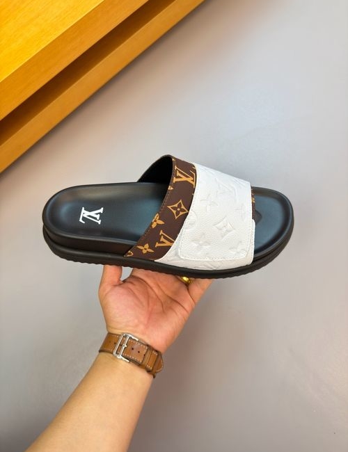 Louis Vuitton LV Premium Casual Slides With Calfskin Upper Velcro