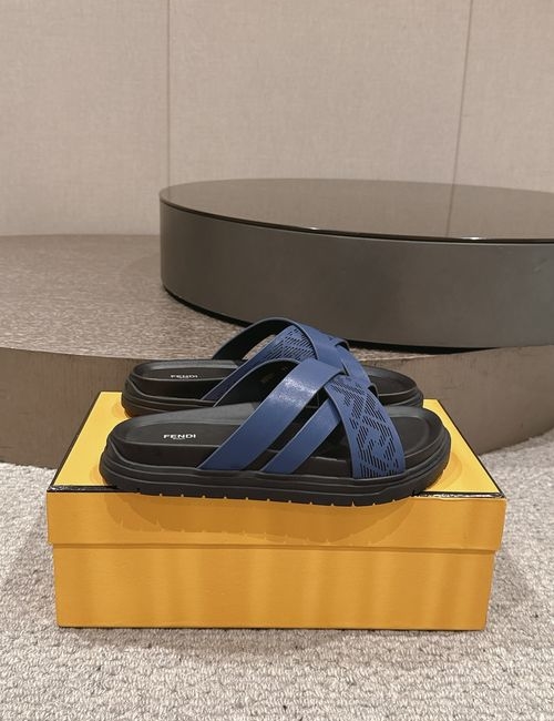 Fendi Embossed Thick Sole Slides