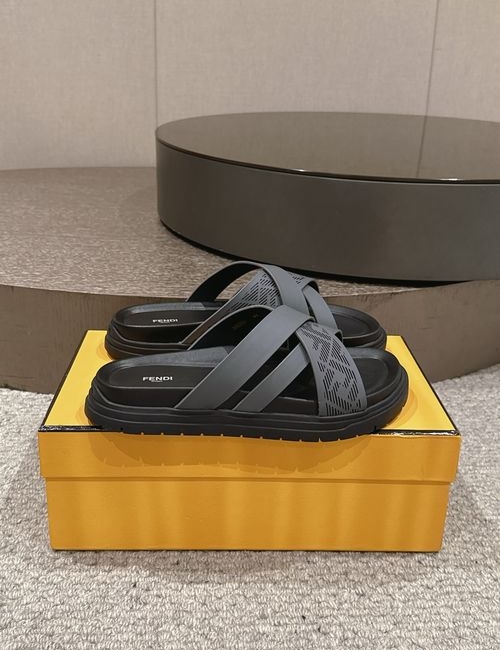 Fendi Embossed Thick Sole Slides