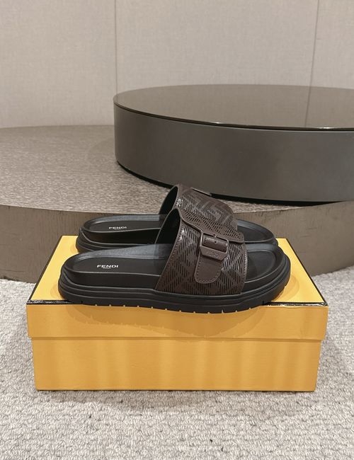 Fendi Embossed Thick Sole Slides
