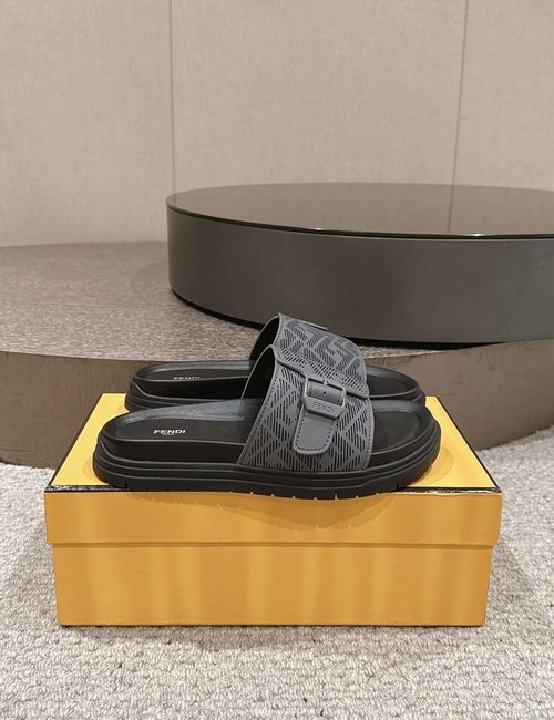 Fendi Embossed Thick Sole Slides