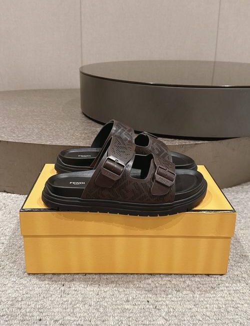 Fendi Embossed Thick Sole Slides