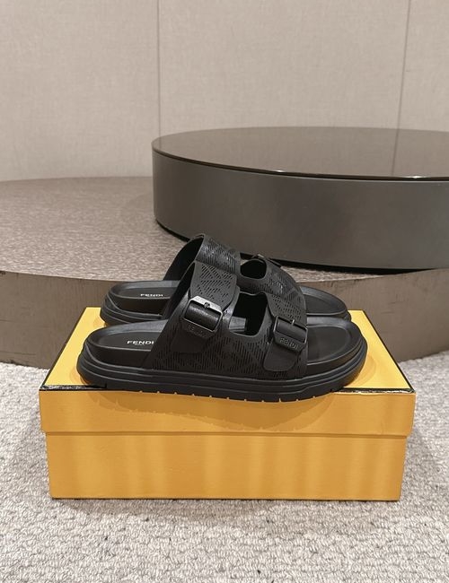 Fendi Embossed Thick Sole Slides